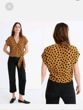 MADEWELL Animal Print Wrap Top